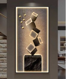 Crystal Modern Painting With Led LIght And Remore